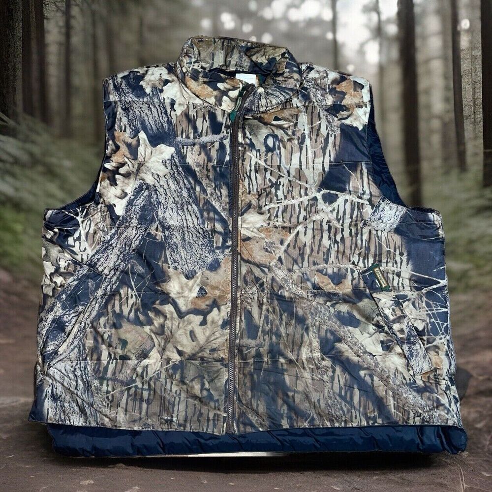 Vintage Remington Puffer Vest Mens Size XXL Down Hunting Breakup Camo